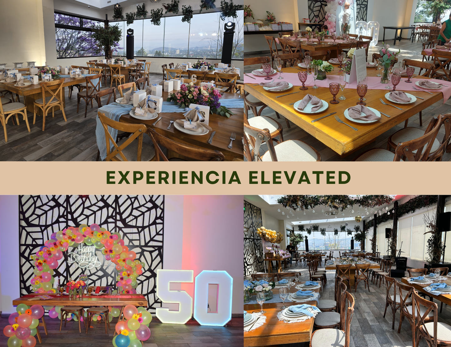 Parrillada con montaje mesas y sillas